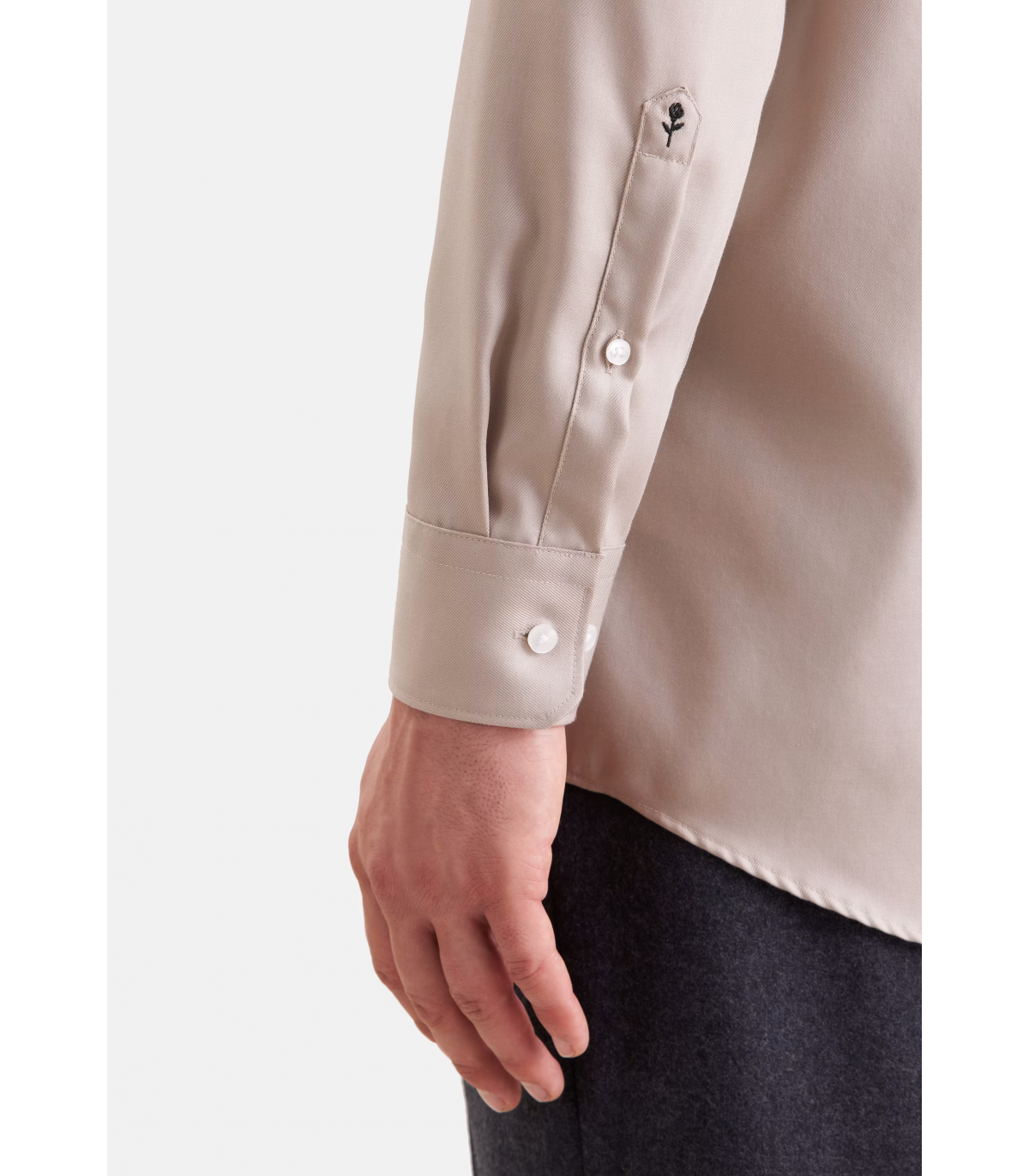 Chemise ml uni seidensticker 05beige