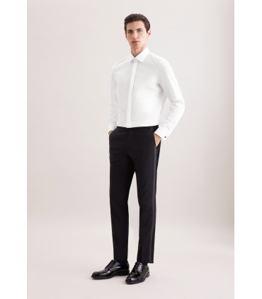 Chemise ml uni seidensticker 01blanc