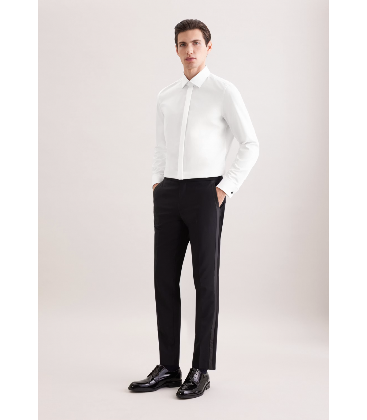 Chemise ml uni seidensticker 01blanc