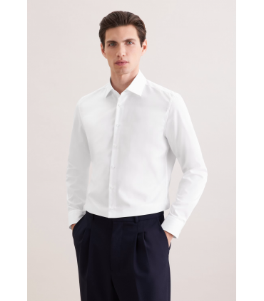 Chemise ml uni seidensticker 01blanc