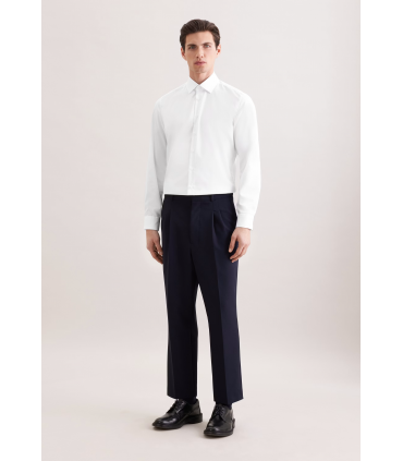 Chemise ml uni seidensticker 01blanc