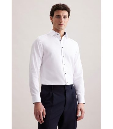 Chemise ml uni seidensticker 01blanc