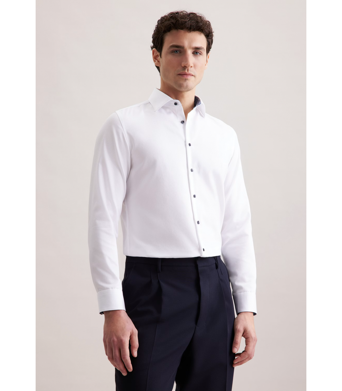 Chemise ml uni seidensticker 01blanc