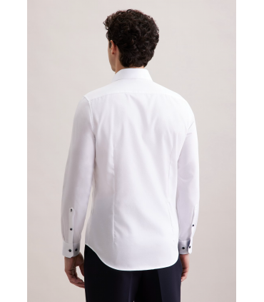 Chemise ml uni seidensticker 01blanc