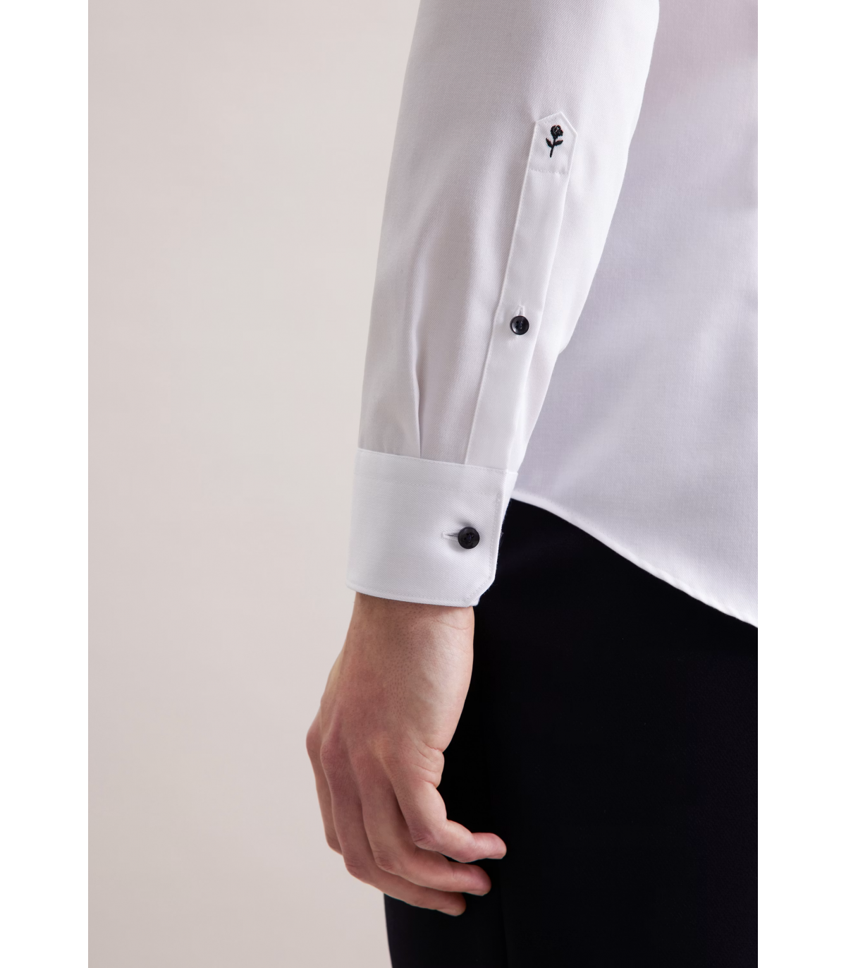Chemise ml uni seidensticker 01blanc