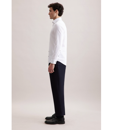Chemise ml uni seidensticker 01blanc