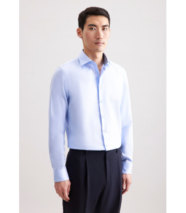 Chemise ml uni seidensticker 11bleu