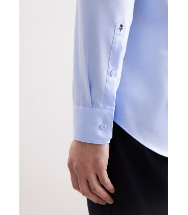 Chemise ml uni seidensticker 11bleu