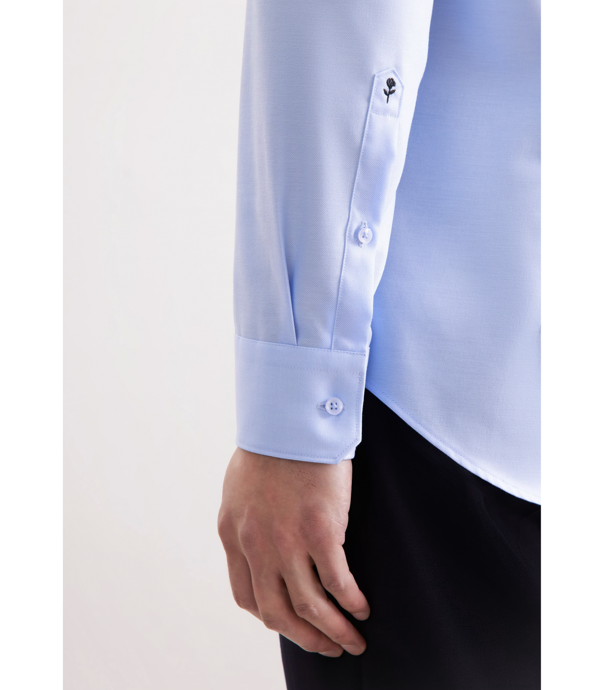 Chemise ml uni seidensticker 11bleu