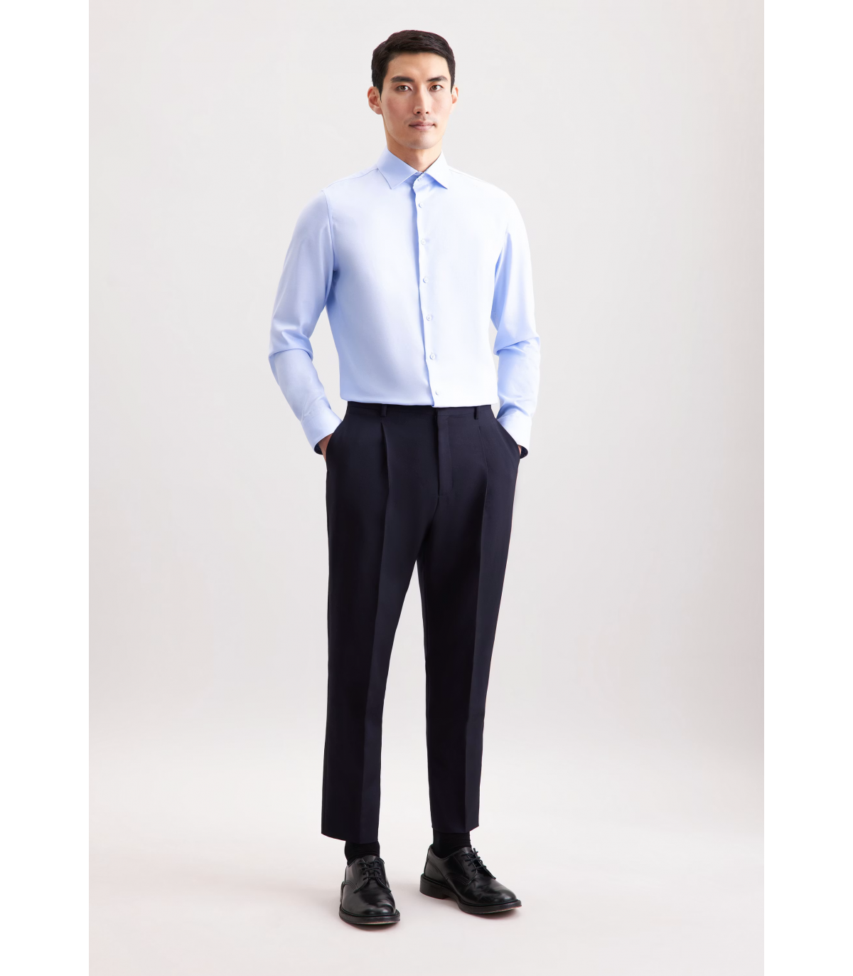 Chemise ml uni seidensticker 11bleu