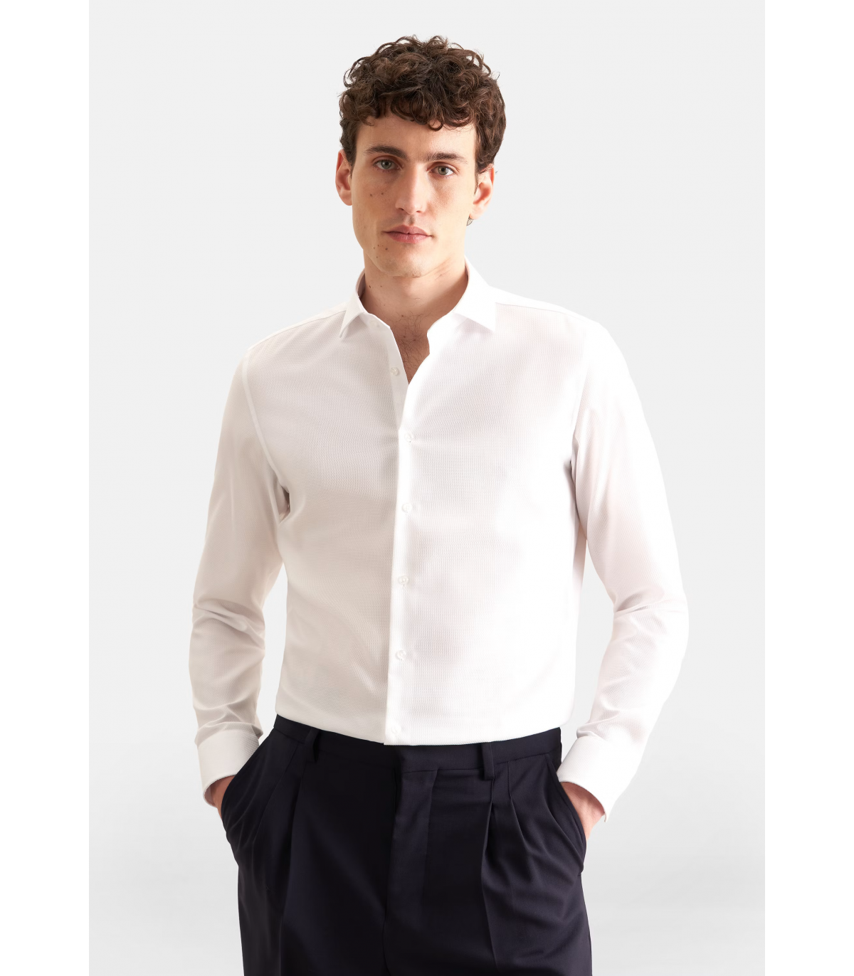 Chemise ml uni seidensticker 01blanc