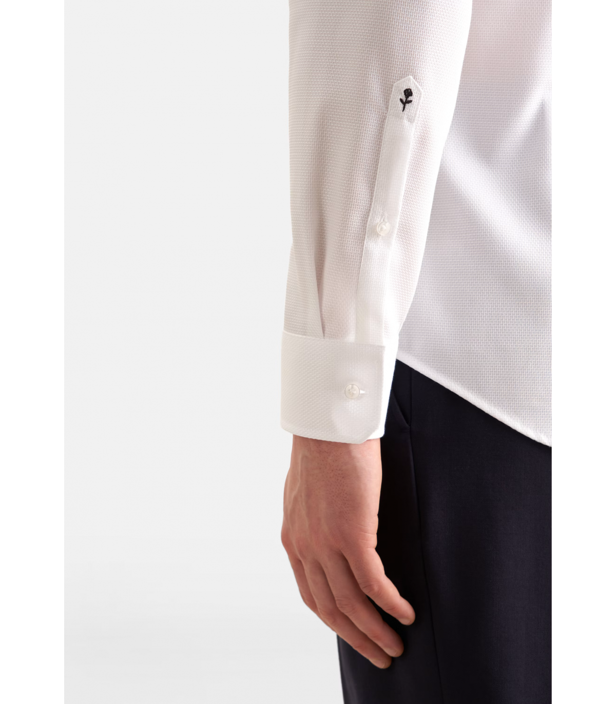 Chemise ml uni seidensticker 01blanc