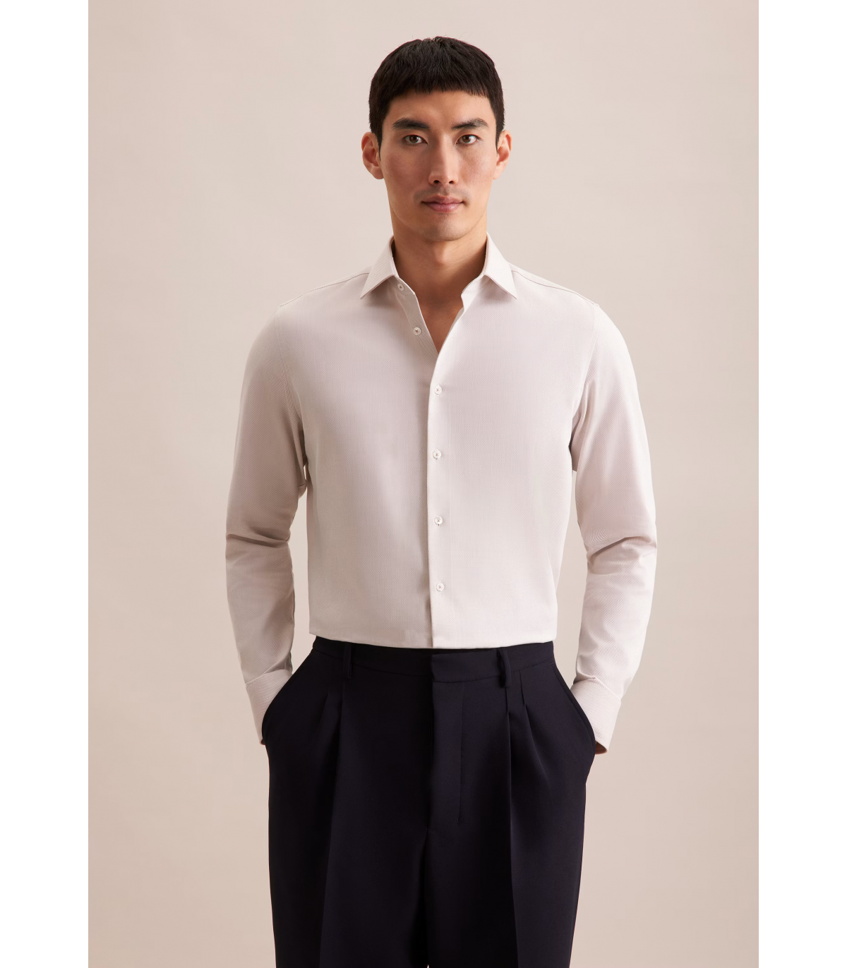 Chemise ml uni seidensticker 06sand
