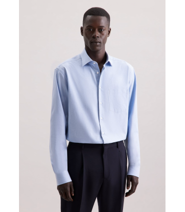 Chemise ml uni seidensticker 13blue