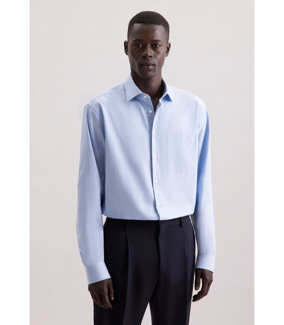 Chemise ml uni seidensticker 13blue