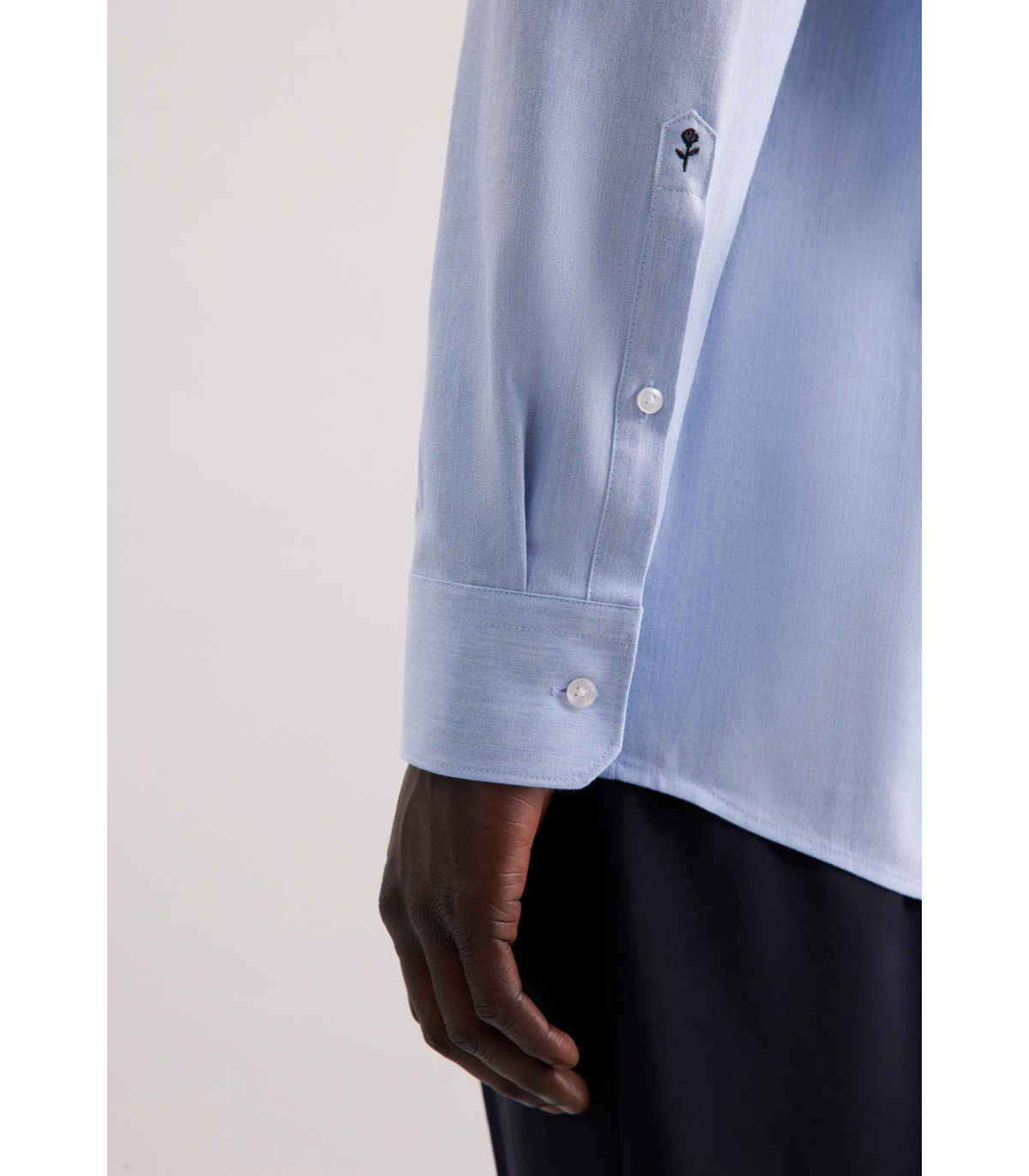 Chemise ml uni seidensticker 13blue