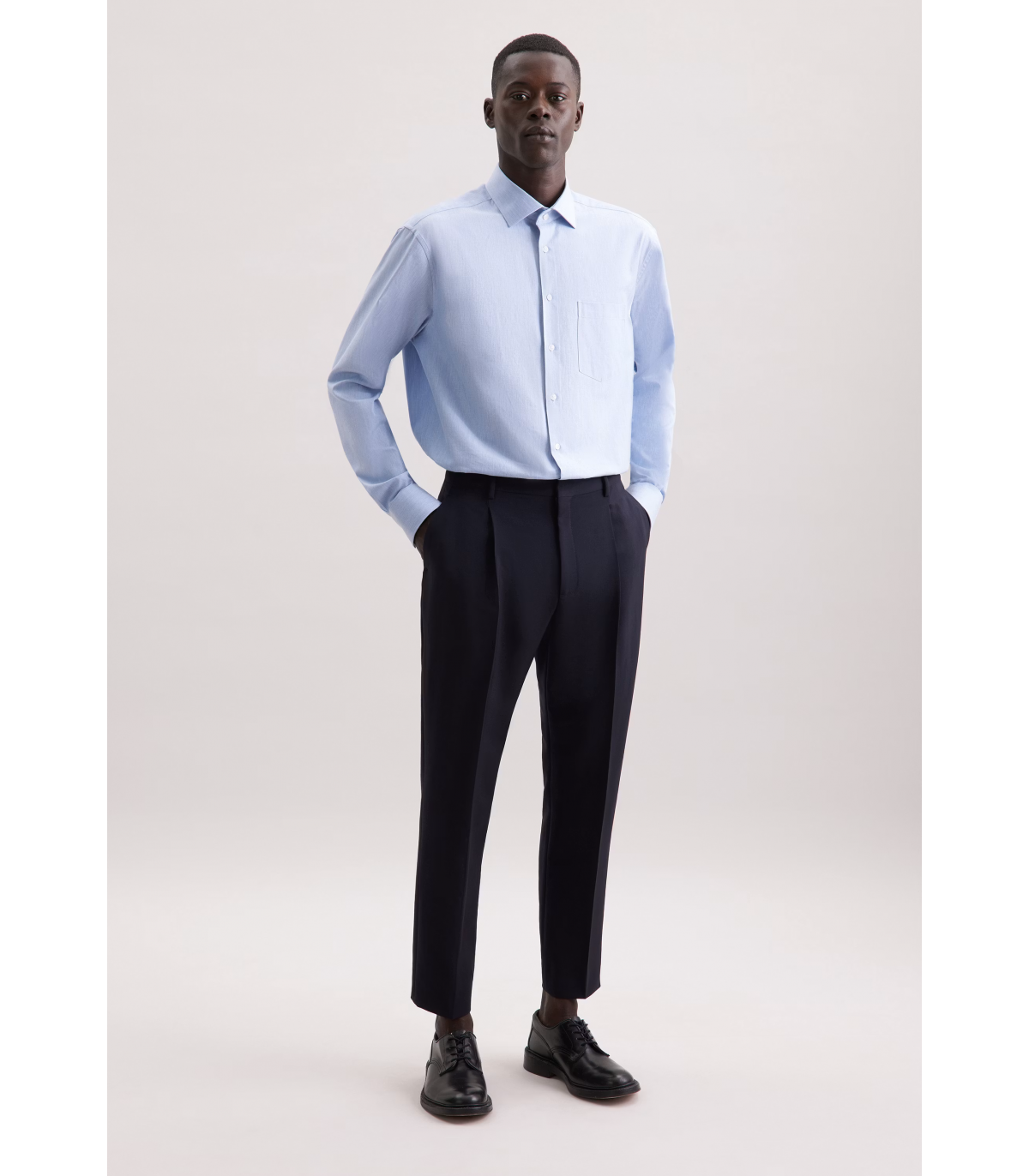 Chemise ml uni seidensticker 13blue