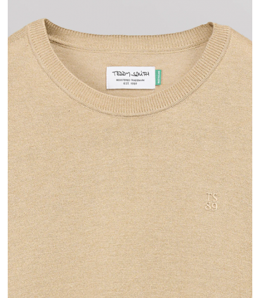 Pull col rond teddy smith 268abeige