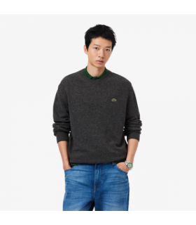 Pull col rond lacoste 050-bitume
