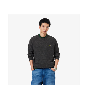 Pull col rond lacoste 050-bitume