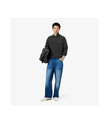 Pull col rond lacoste 050-bitume