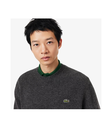 Pull col rond lacoste 050-bitume