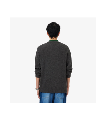 Pull col rond lacoste 050-bitume