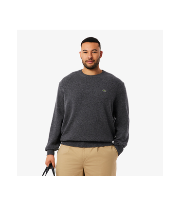 Pull col rond lacoste 050-bitume