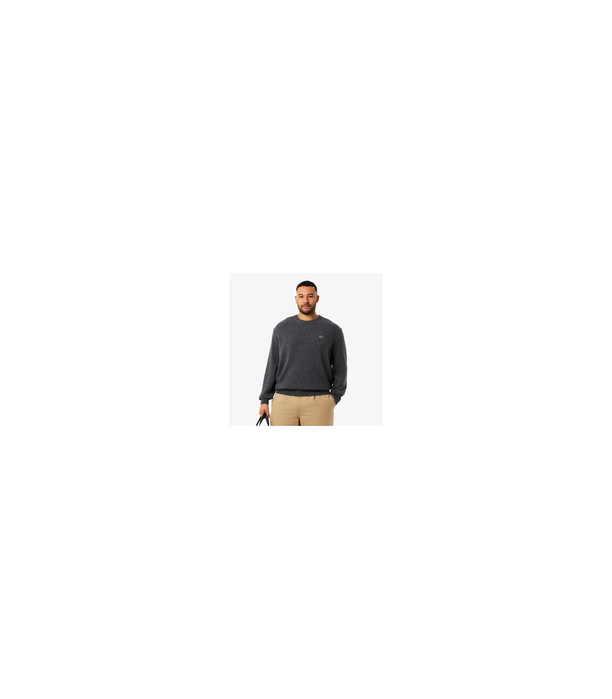 Pull col rond lacoste 050-bitume