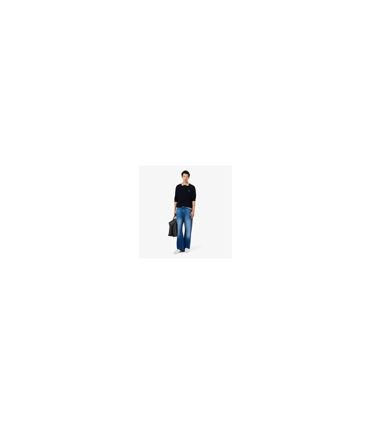 Pull col rond lacoste 166-marine