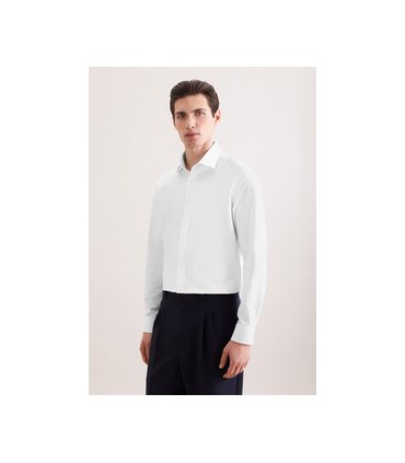 Chemise ml uni seidensticker 01blanc