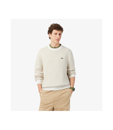 Pull col rond lacoste wl6-poudre