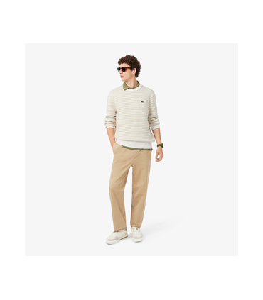 Pull col rond lacoste wl6-poudre