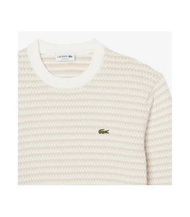 Pull col rond lacoste wl6-poudre