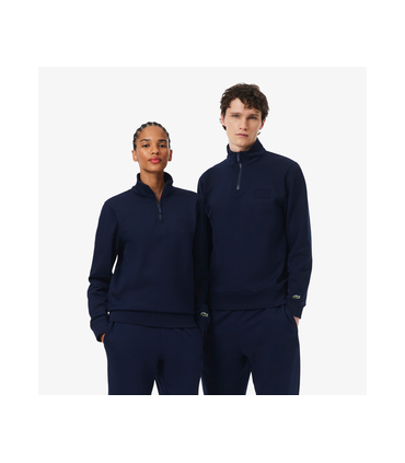 Sweat col zippe lacoste 166-marine