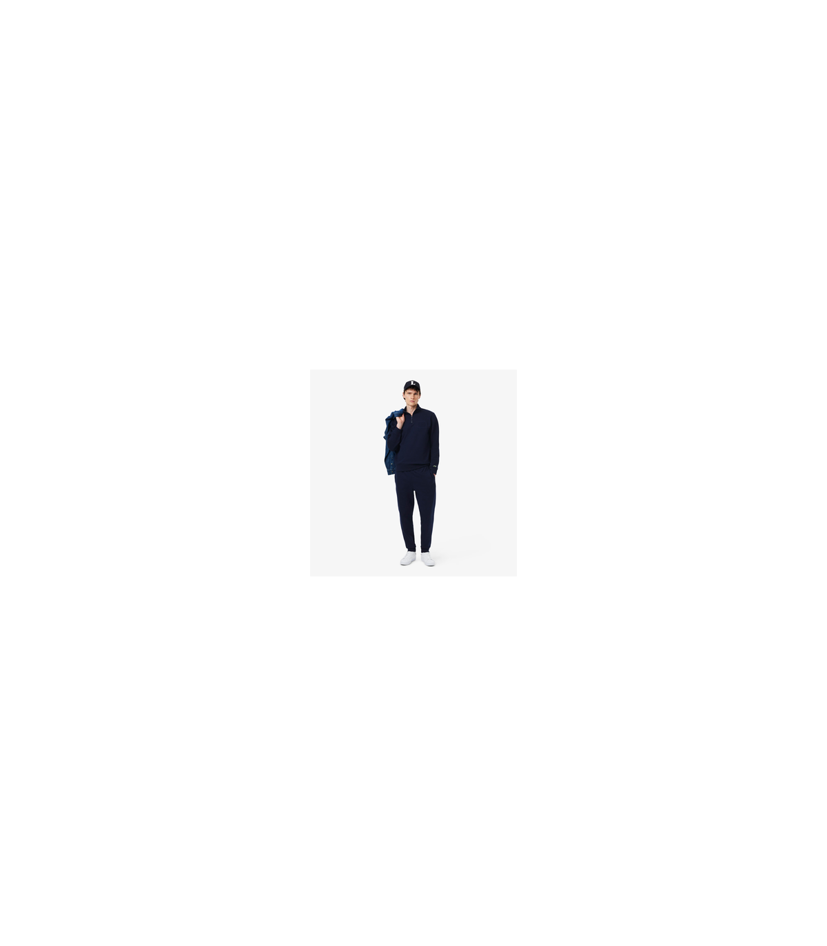 Sweat col zippe lacoste 166-marine