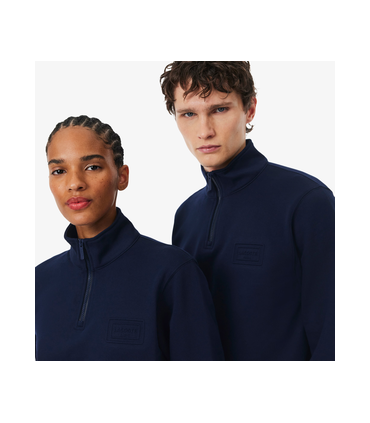 Sweat col zippe lacoste 166-marine