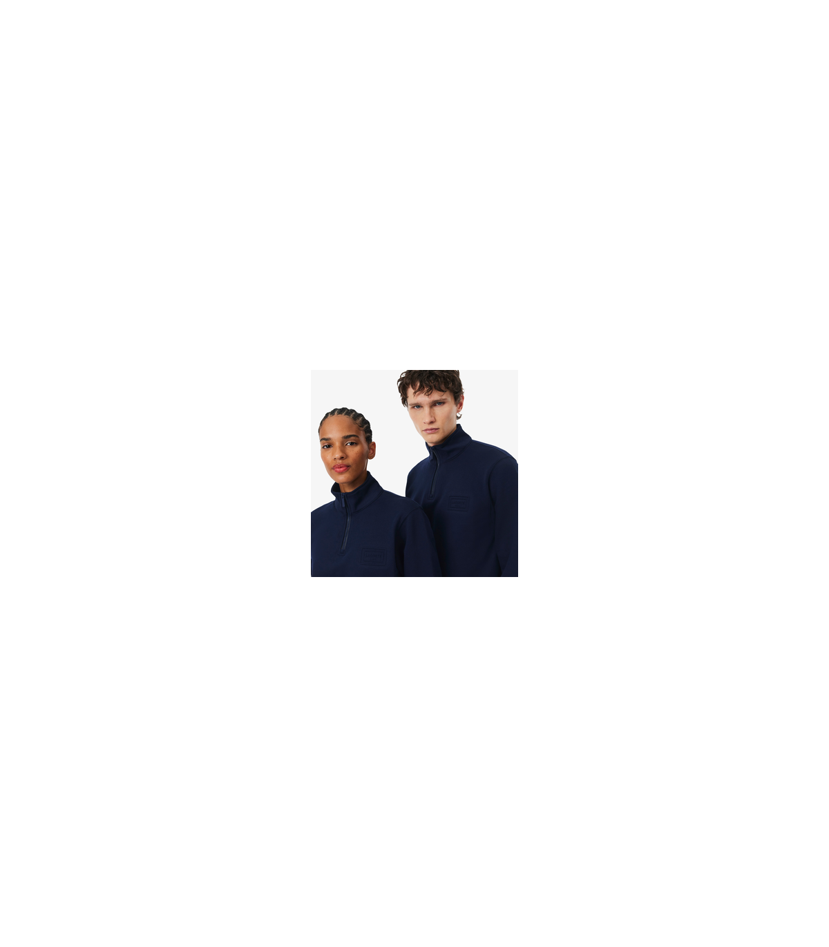 Sweat col zippe lacoste 166-marine