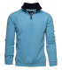 Pull col zippe ethnic blue ciel
