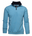 Pull Col zippe Ethnic Blue
