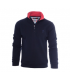 Pull col zippe ethnic blue marine