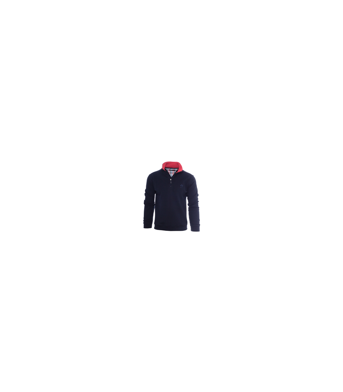 Pull col zippe ethnic blue marine