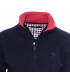 Pull col zippe ethnic blue marine