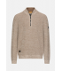 Pull col zippe camel 15ecru