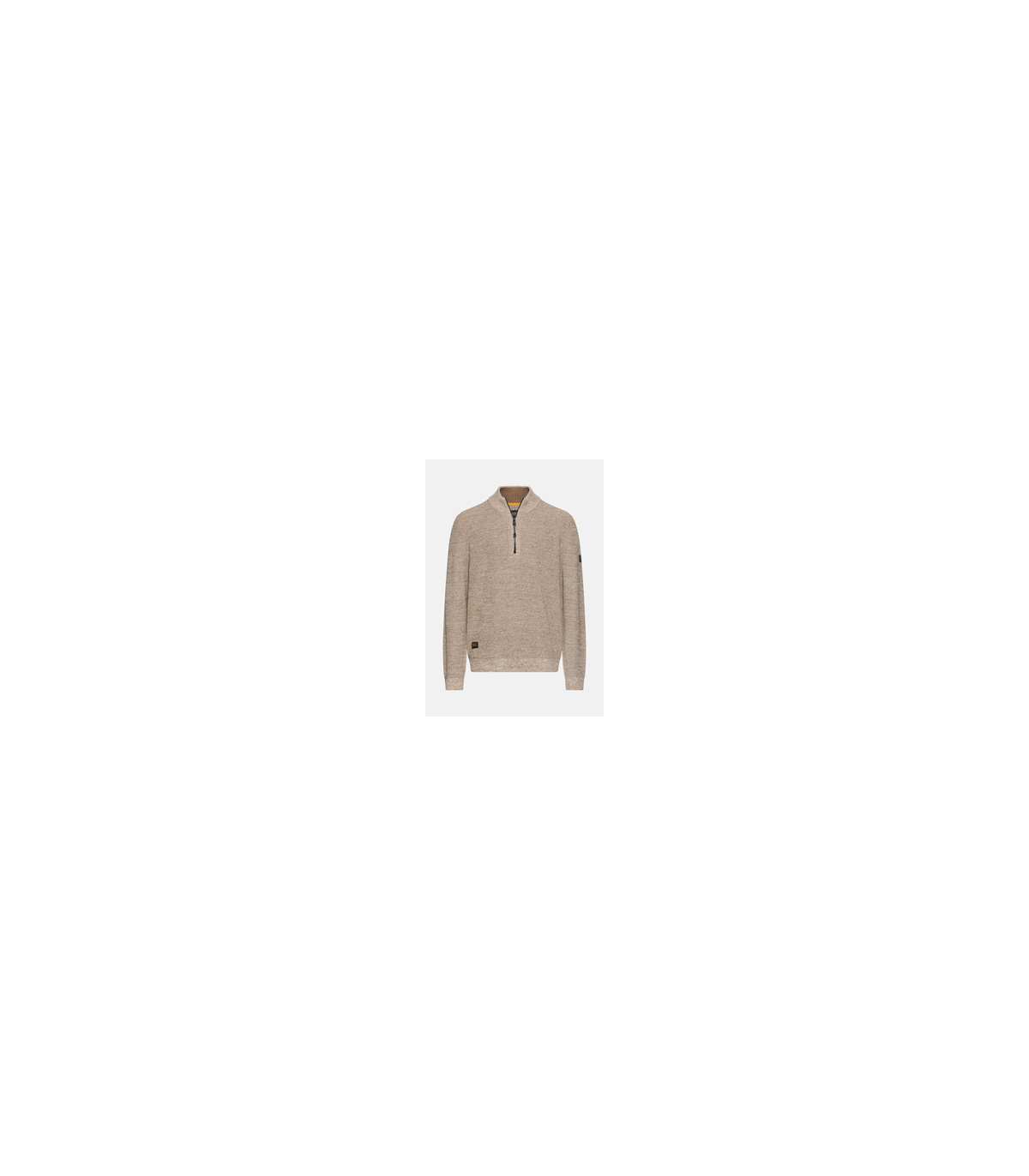 Pull col zippe camel 15ecru