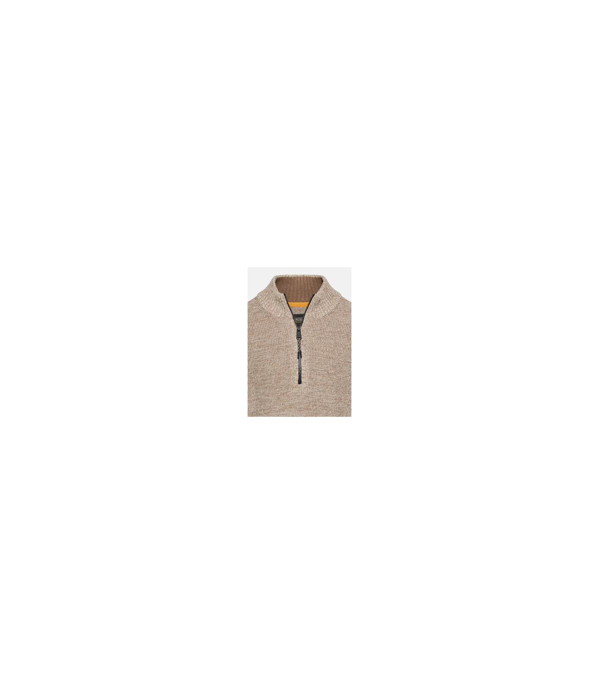 Pull col zippe camel 15ecru