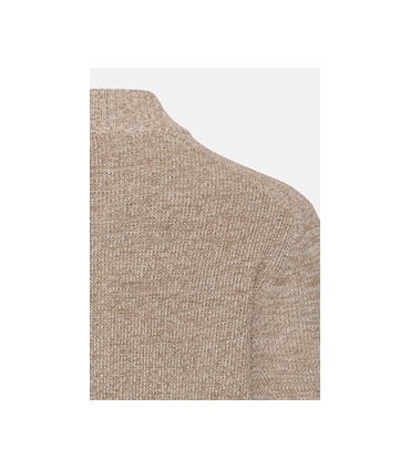 Pull col zippe camel 15ecru