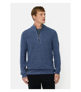 Pull col zippe camel 47indigo