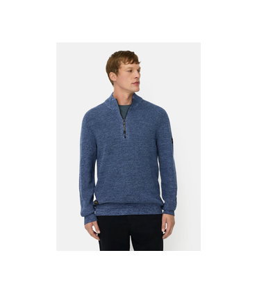 Pull col zippe camel 47indigo