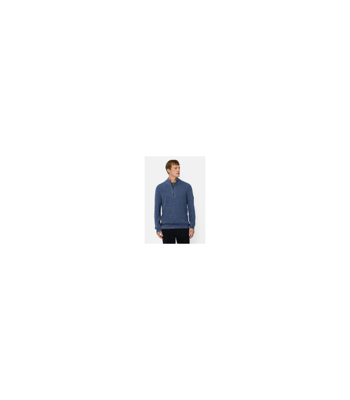 Pull col zippe camel 47indigo
